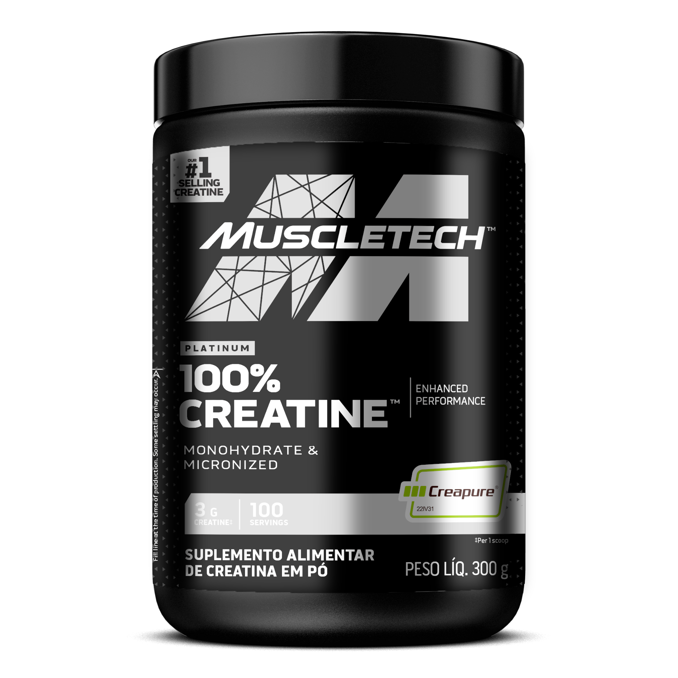 MuscleTech Creatine Platinum Creapure Unflavored 300g BR